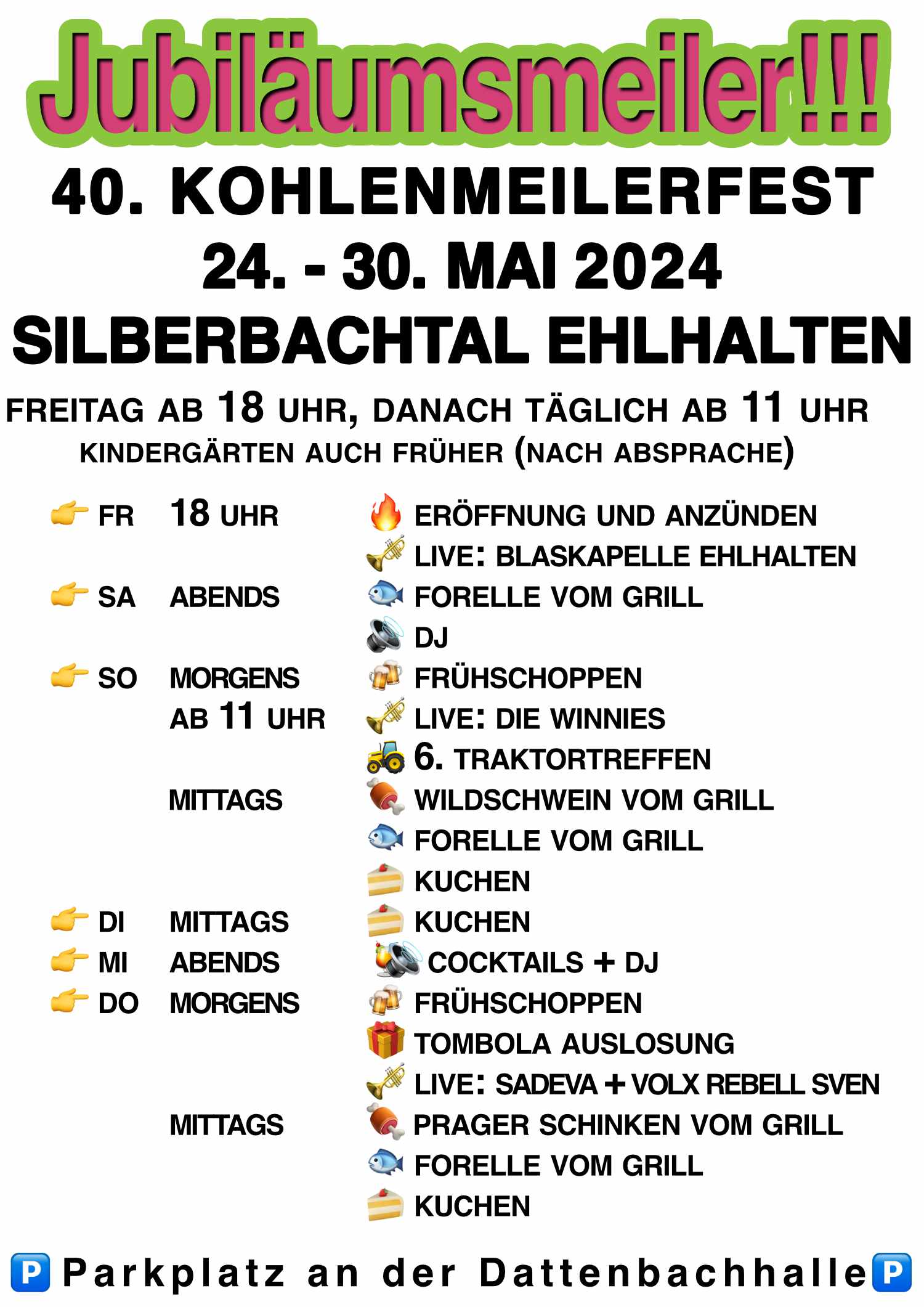 Kohlenmeilerfest 2024 Programm